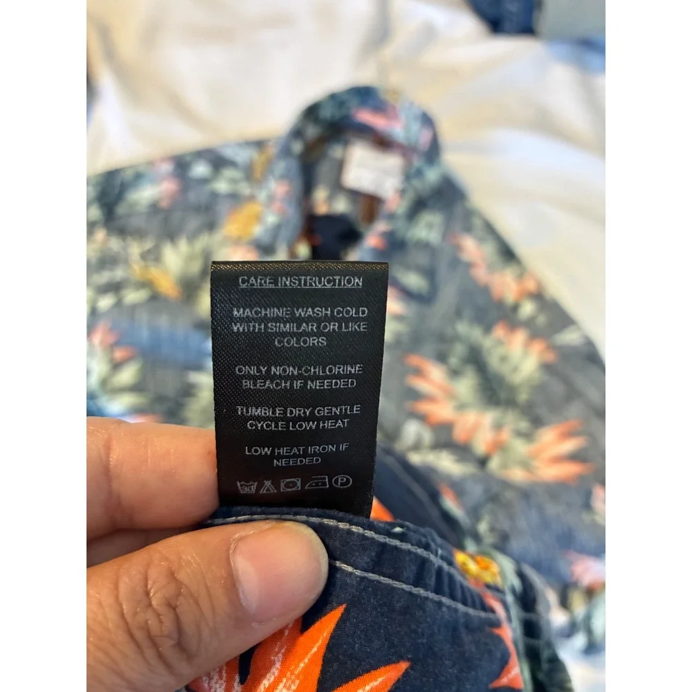 Denim & Flower Ricky Singh Pineapple Hawaiian Shirt Mens Slim Fit S Short Sleeve